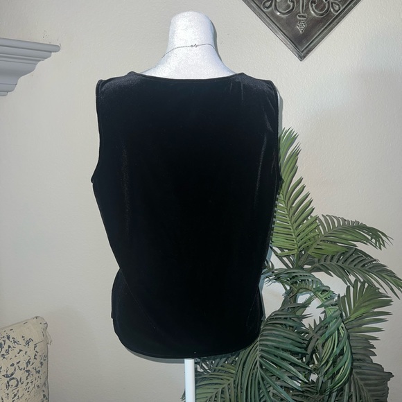 Vintage Black Velvet Scoop Neck Cami Vest Top Size M - Picture 4 of 12